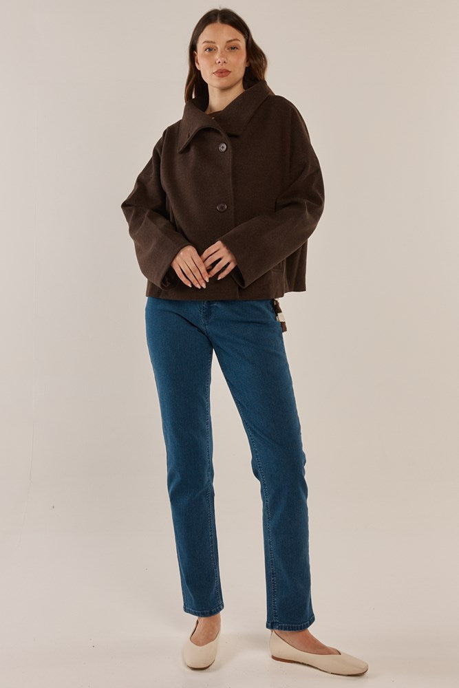 Betty Basics Prue Pea Coat (Chocolate)