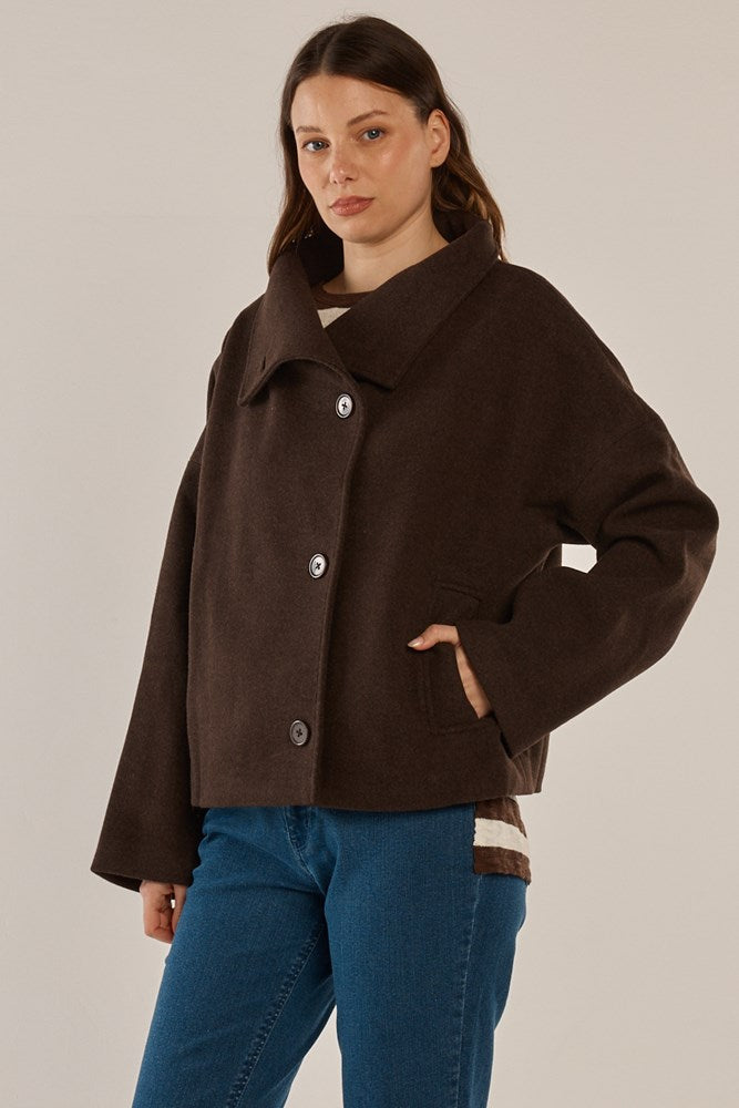 Betty Basics Prue Pea Coat (Chocolate)