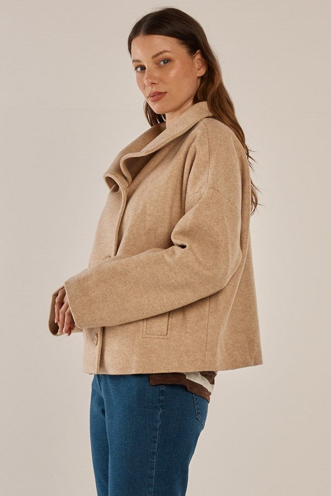 Betty Basics Prue Pea Coat (Cream)