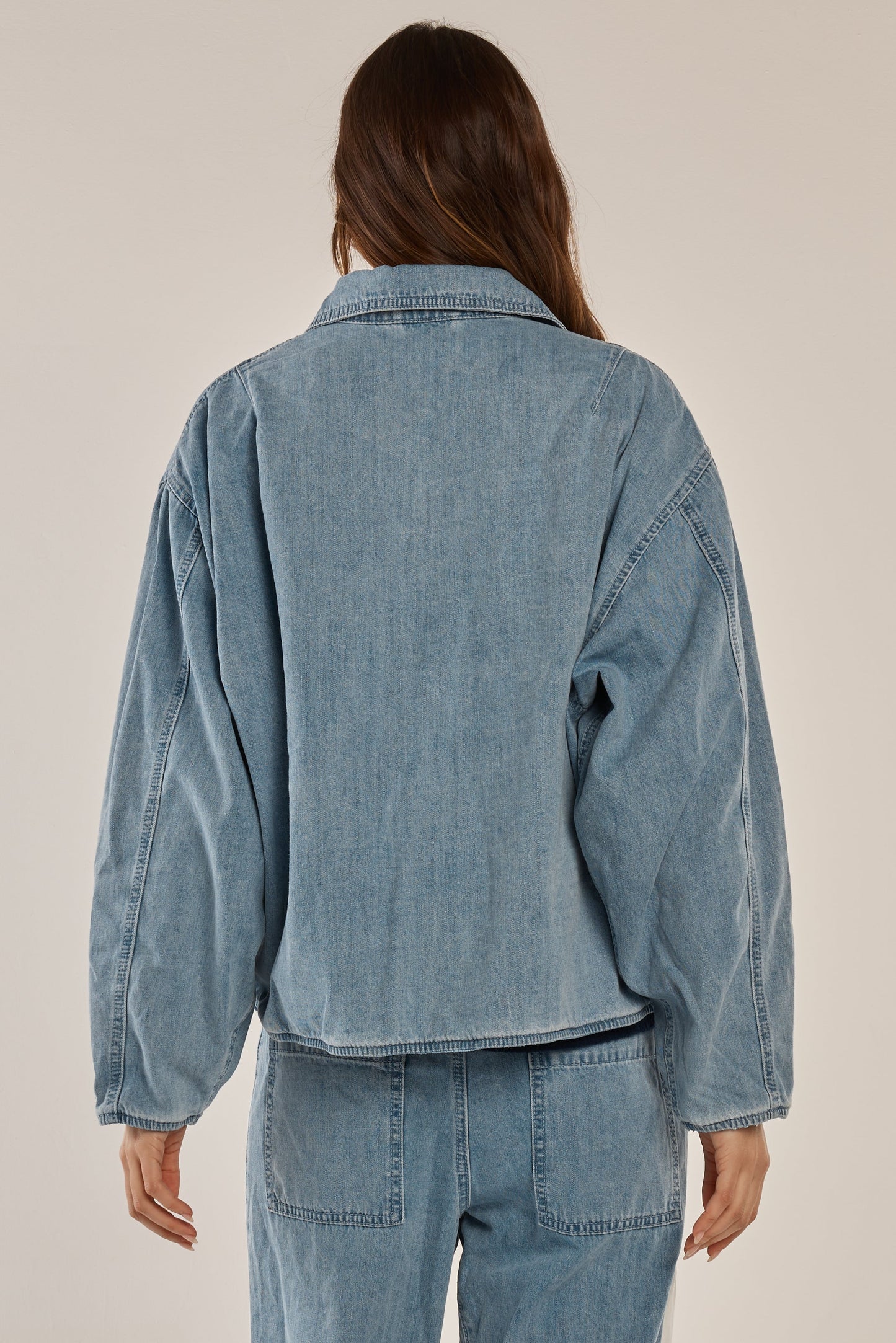 Betty Basics Callie Bomber Jacket (Medium Blue)