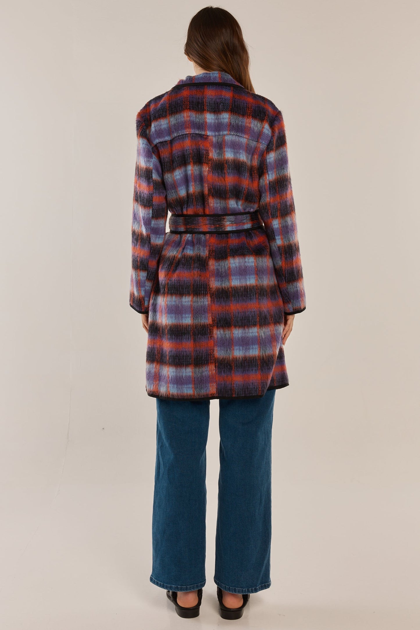Betty Basics Oslo Coat (Purple/Orange Check)