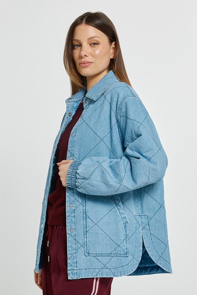 Betty Basics Quest Quilted Jacket (Blue Wash)