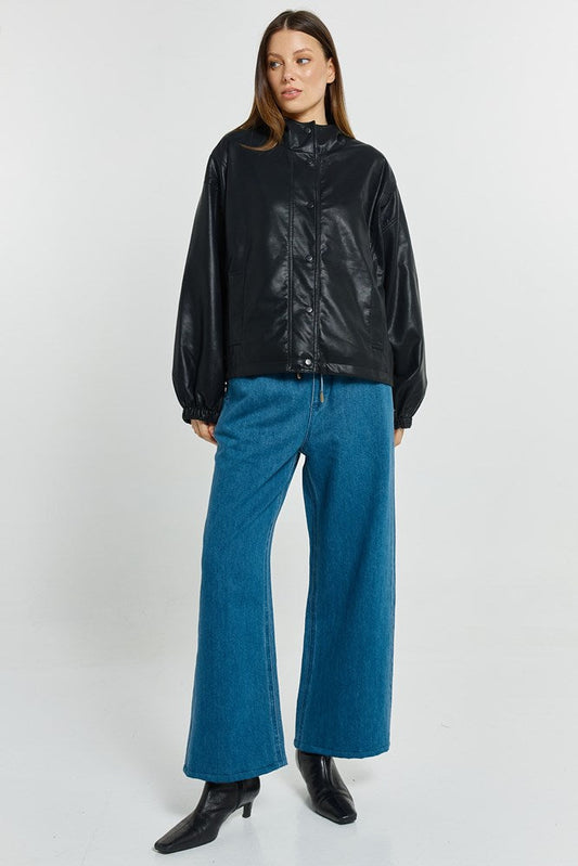 Betty Basics Polly PU Jacket (Black Pu)