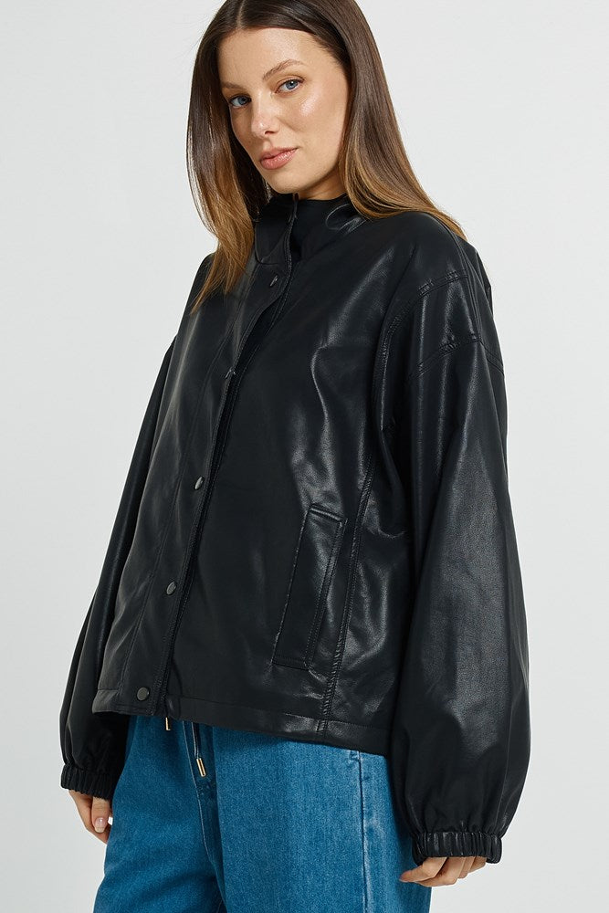 Betty Basics Polly PU Jacket (Black Pu)