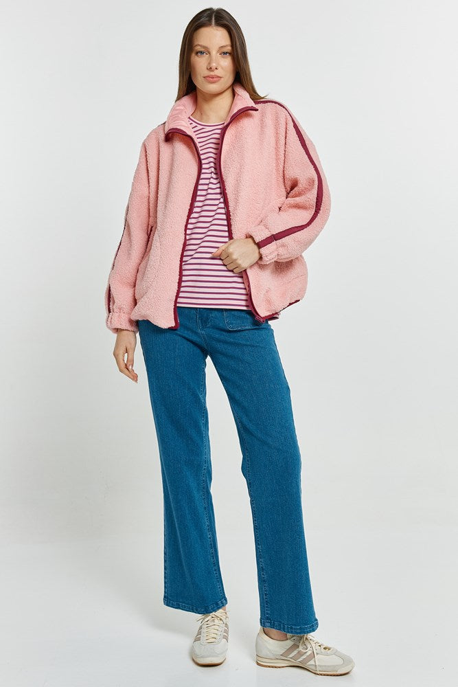 Betty Basics Aubrey Fleece Jacket (Pink/Plum)