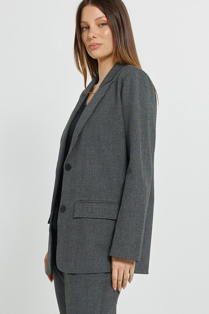 Betty Basics Kenzie Blazer (Grey Check)