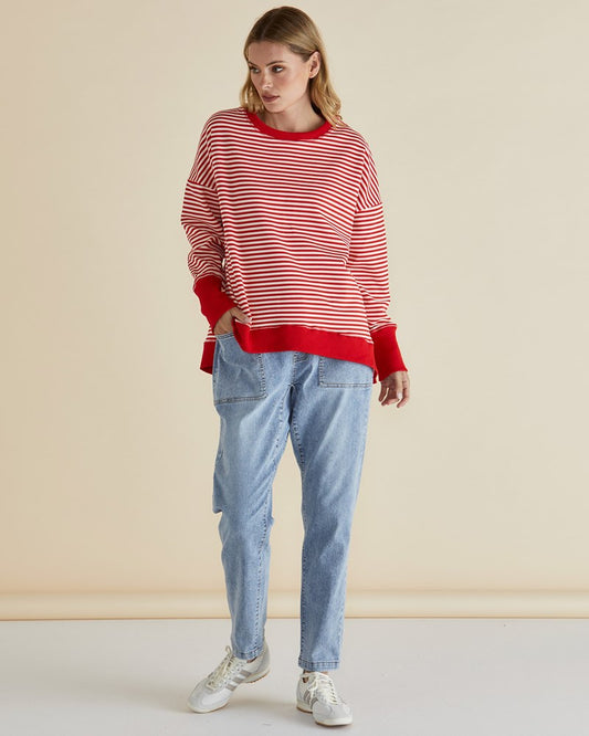 Betty Basics Cove Sweat (Red Stripe)