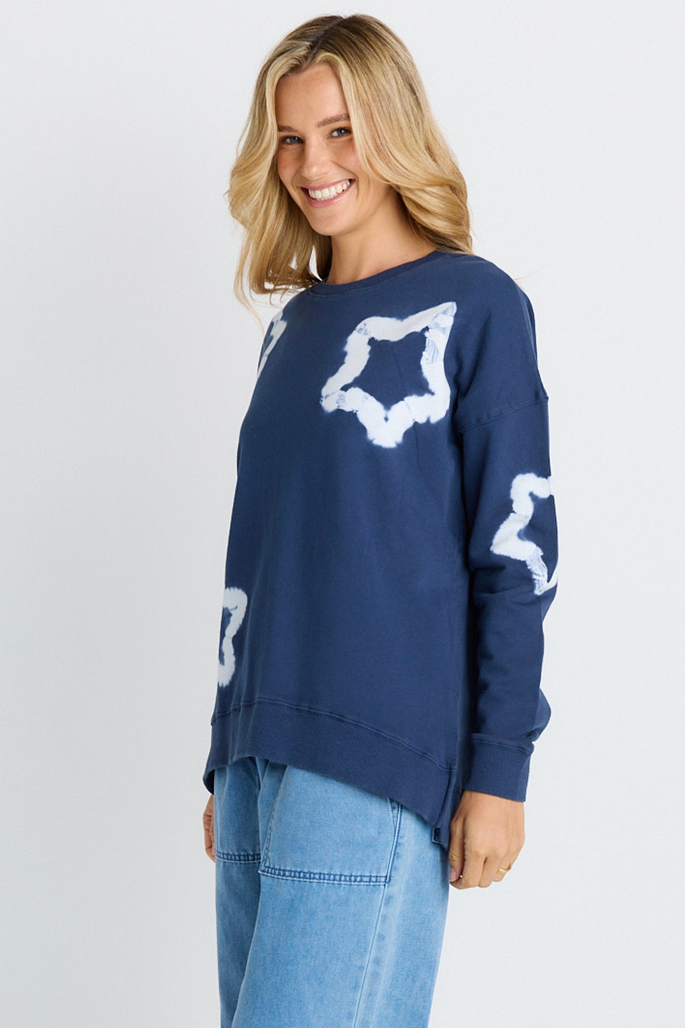 Betty Basics Palma Sweat Navy Star (Navy Stars)