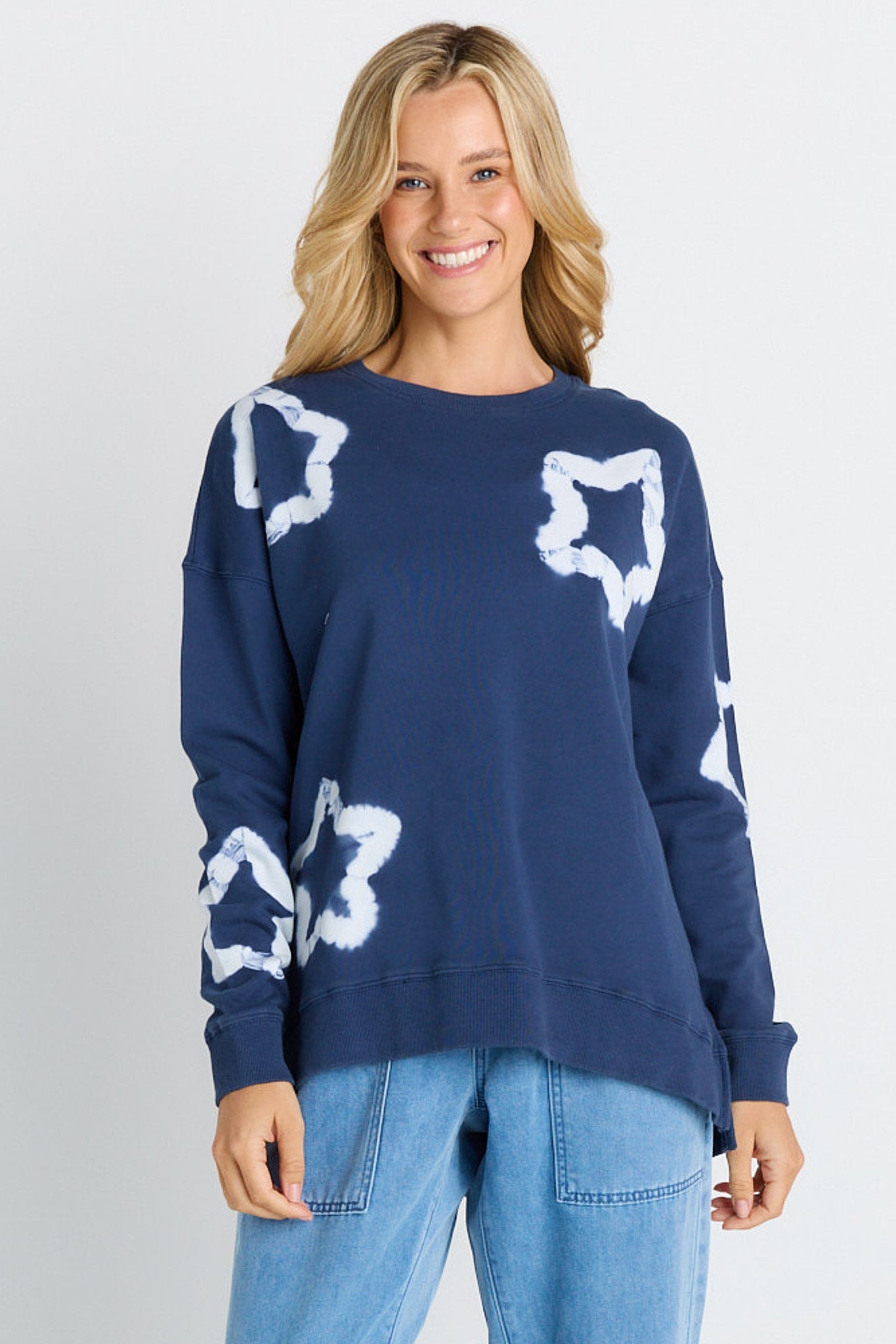 Betty Basics Palma Sweat Navy Star (Navy Stars)