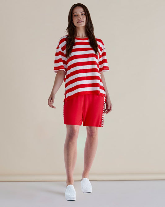 Betty Basics Sia Wide Leg Short (Red Trim)