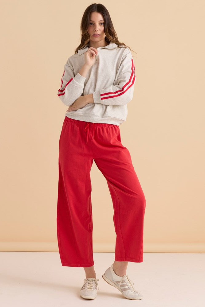 Betty Basics Rocco Quarter Zip Sweatshirt (Grey Marle)