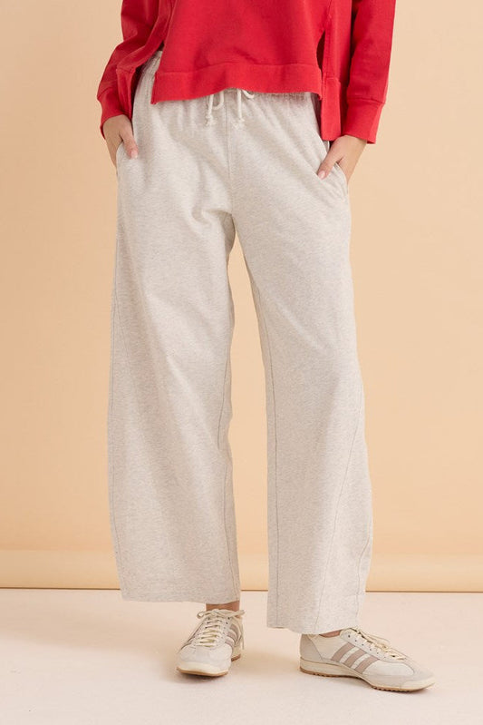 Betty Basics Barrel Leg Sweatpant (Grey Marle)