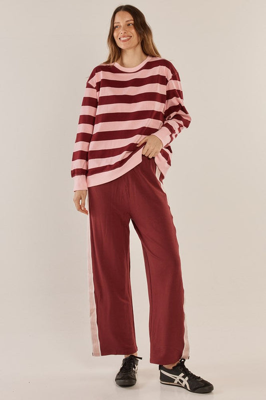 Betty Basics Stazie Sweatshirt (Pink/Red Stripe)