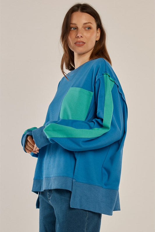 Betty Basics Tania Sweatshirt (Blue/Green)