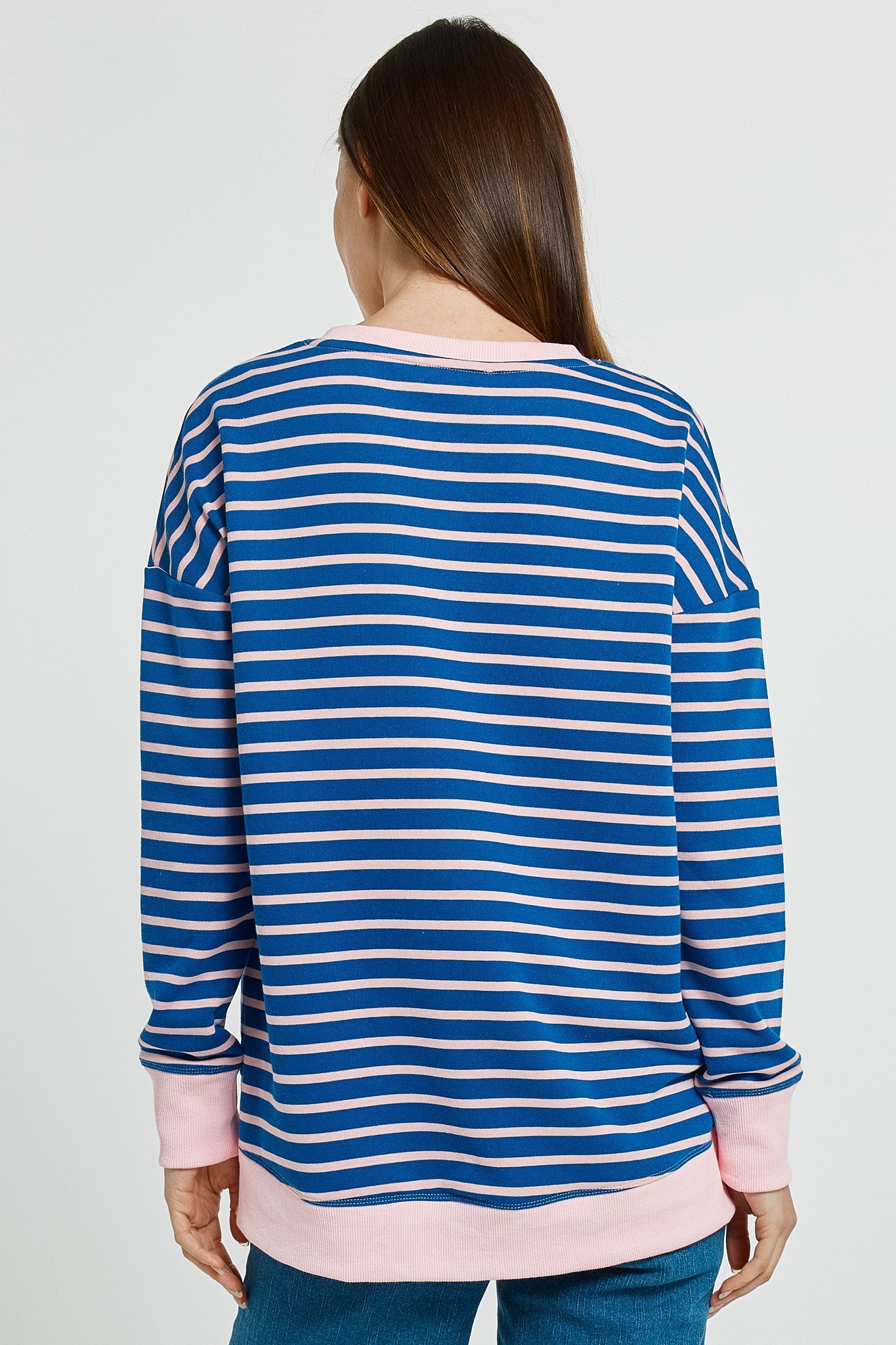 Betty Basics Tide Sweatshirt (Blue/Pink Stripe)