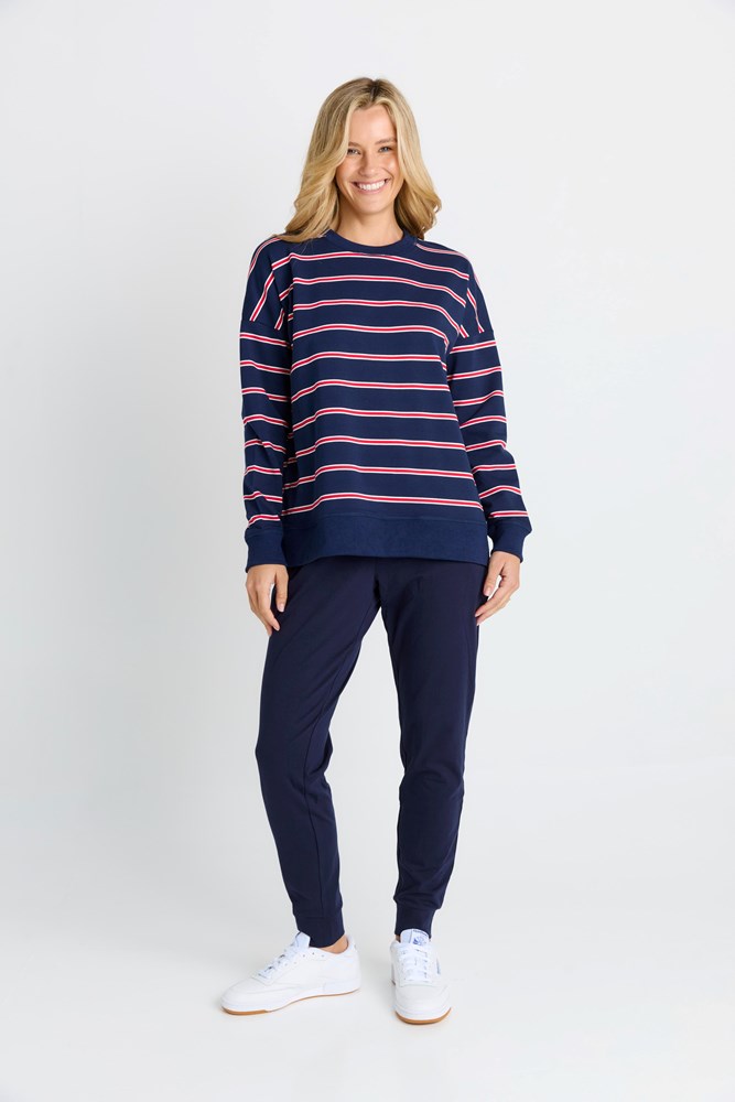 Betty Basics Ziggy Sweat (Navy/Red Stripe)