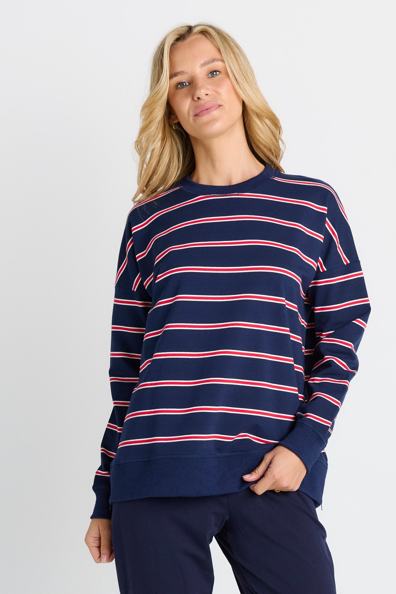 Betty Basics Ziggy Sweat (Navy/Red Stripe)