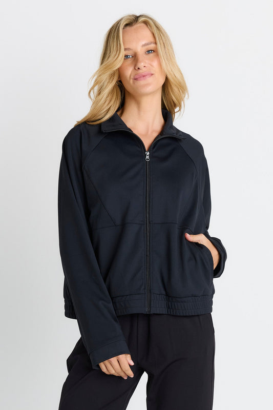 Image of Coats & Jackets. Product name - Milla Travel Jacket Black in Black colour by brand - Betty Basics