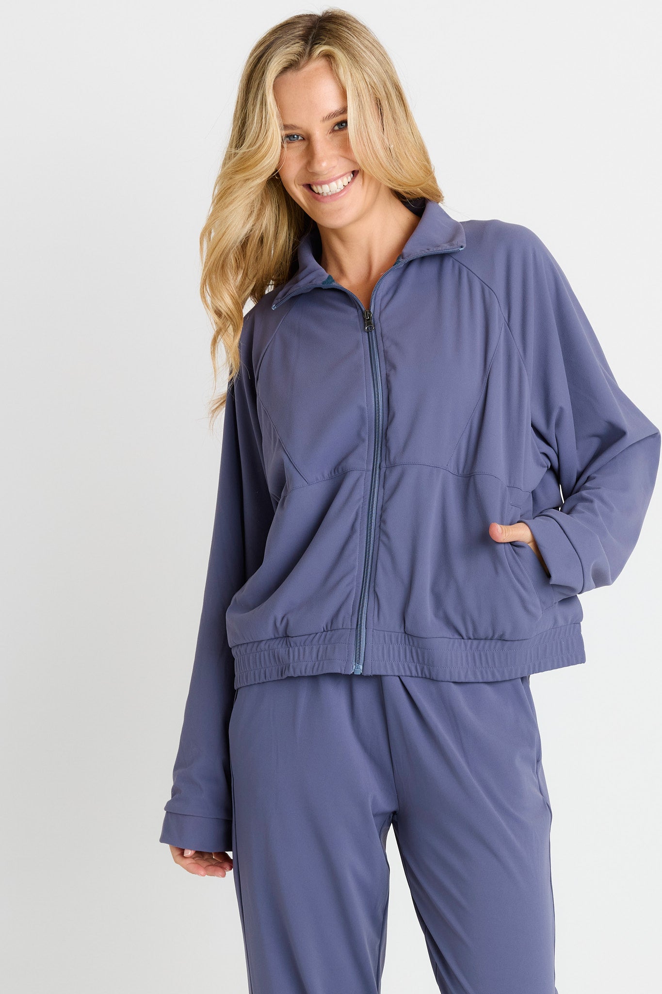Betty Basics Milla Travel Jacket (Steel Blue)