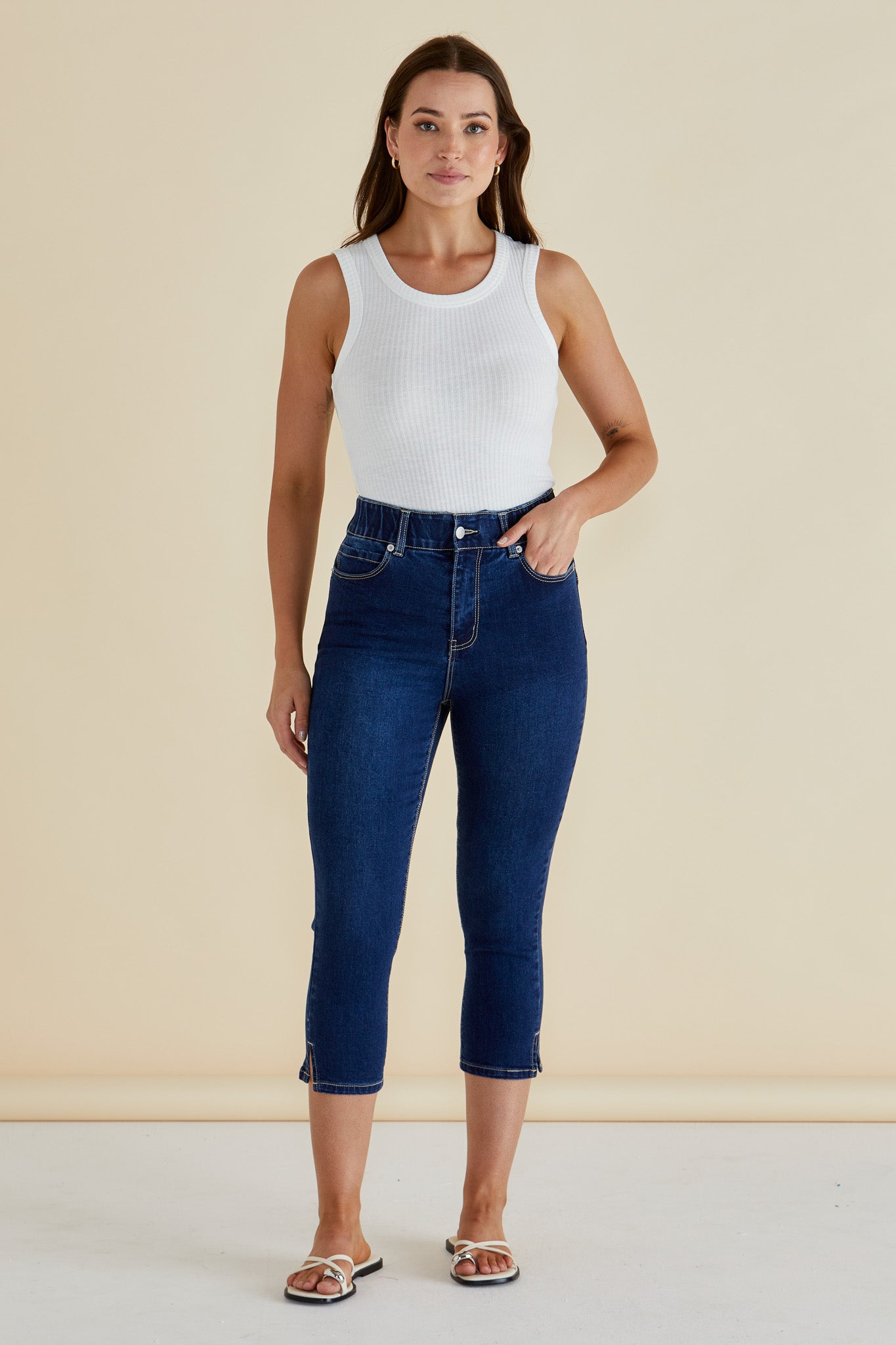 Betty Basics Camila Crop Jeans (Midnight Denim)