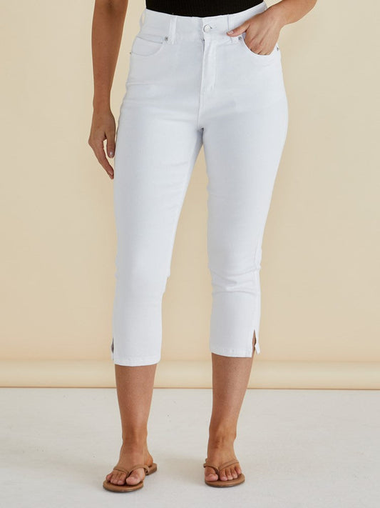 Image of Jeans. Productname: Betty Basics Camila Crop Jeans White in White colour by brand - Betty Basics