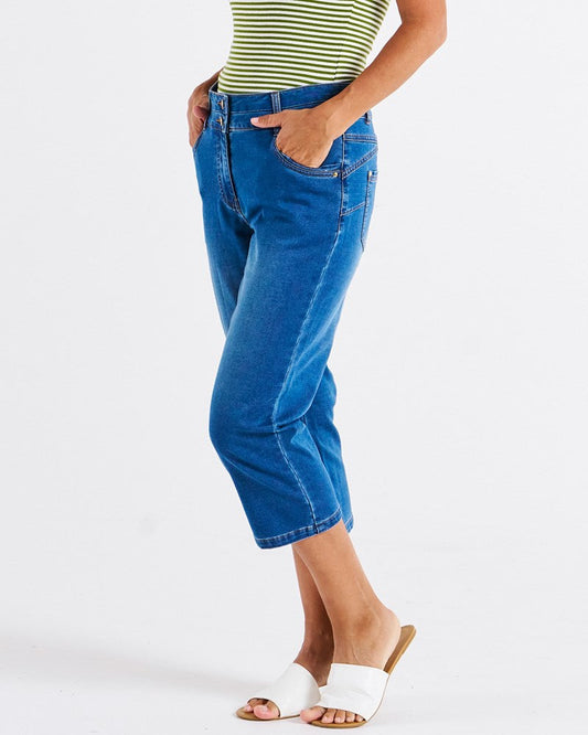 Image of Jeans. Productname: Betty Basics Alessi Crop Jean True Blue in True Blue colour by brand - Betty Basics