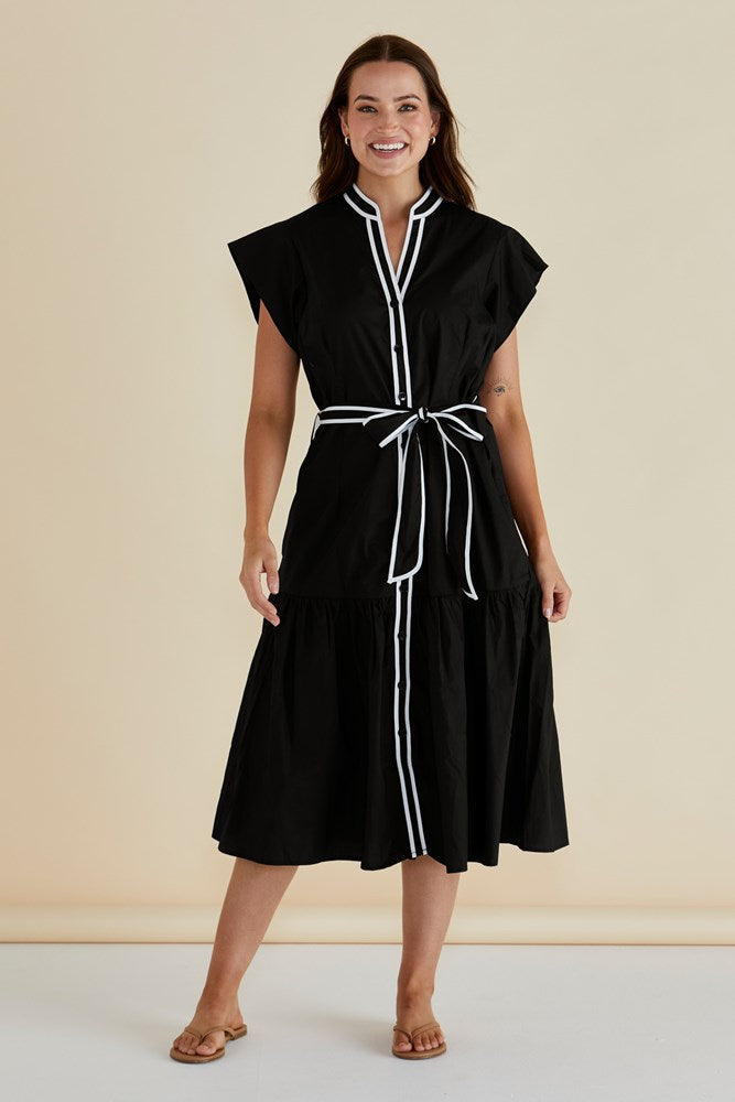 Image of Dresses. Product name - Mari Dress Black in Black colour by brand - Betty Basics