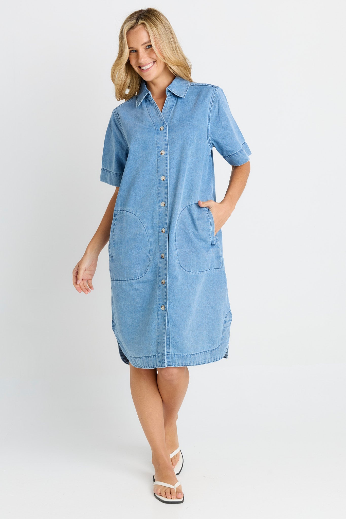 Betty Basics Dawson Denim Dress (Blue Medium)