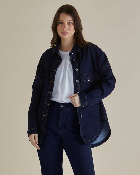 Image of Jeans. Productname: Betty Basics Cherry Denim Shirt Smoke Ink in Smoke Ink colour by brand - Betty Basics