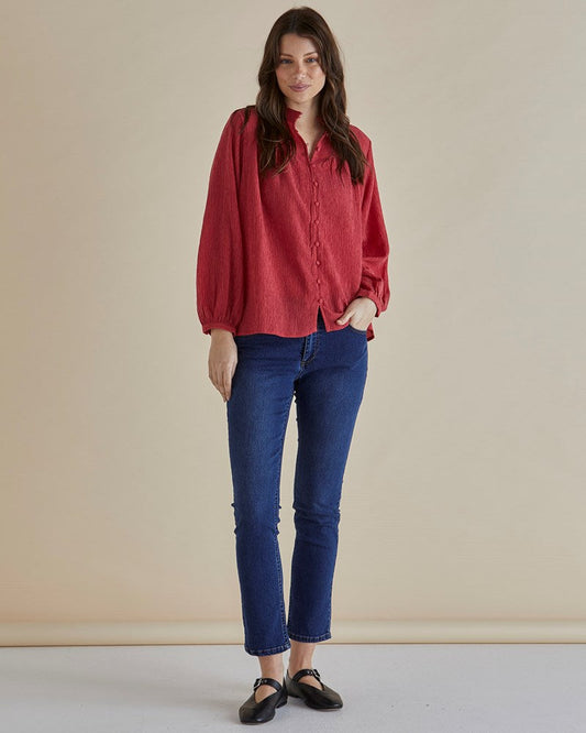 Betty Basics Marie Blouse (Dusty Pink)