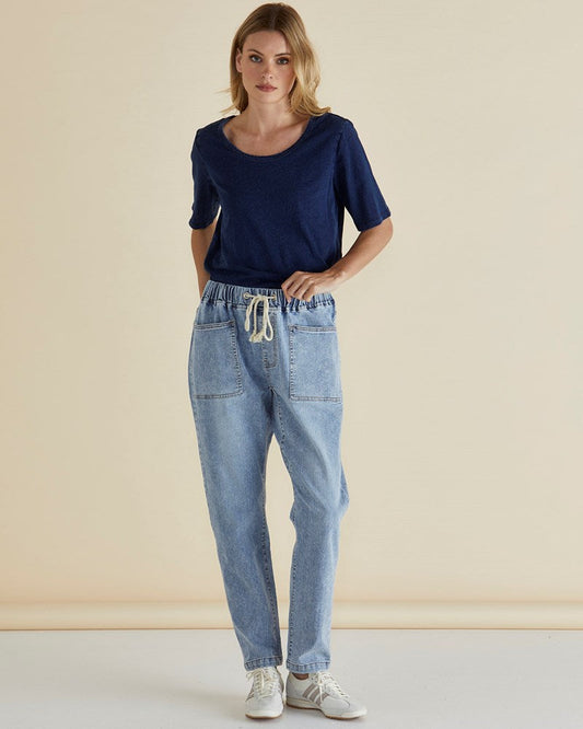 Betty Basics Haven Straight Leg Jean (Light Blue Wash)