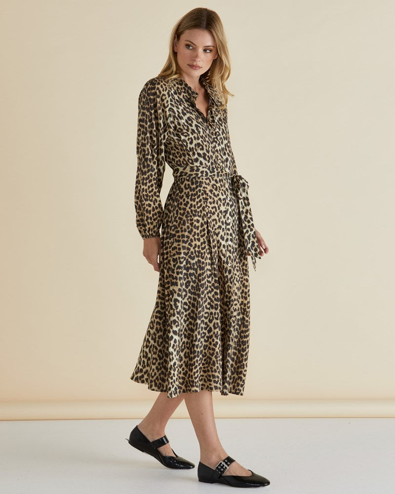 Betty Basics Lisa Leopard Shirt Dress (Leopard Print)