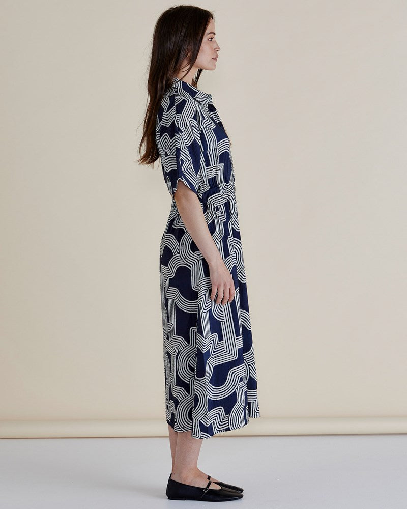 Betty Basics Skye Dress (Navy Geo)