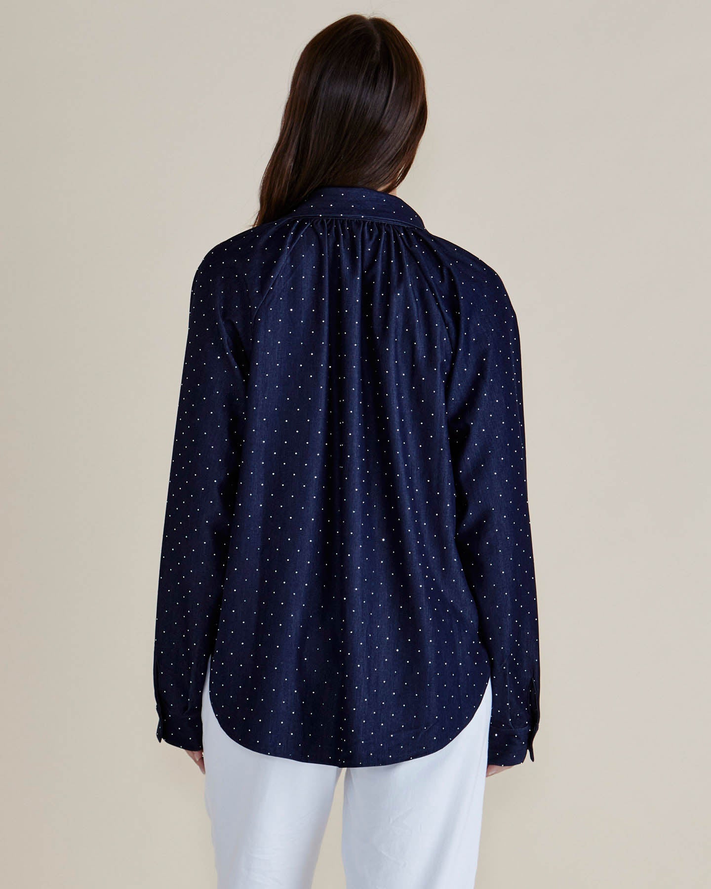 Betty Basics Lizza Embellished Shirt (Dark Blue)