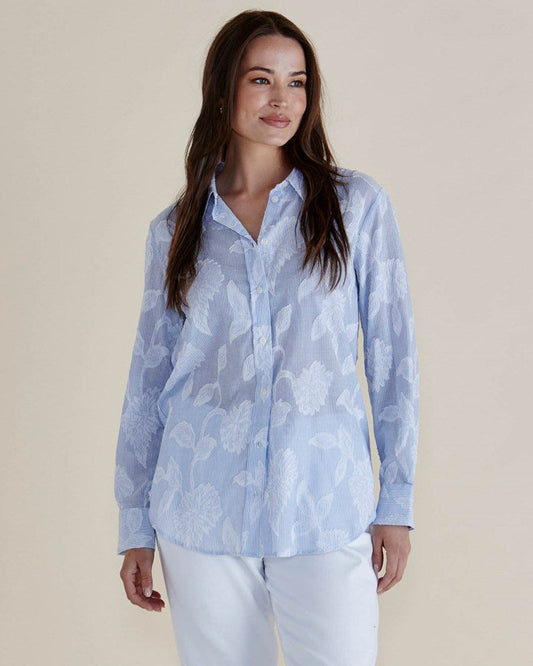 Image of Shirts. Productname: Betty Basics Lace Stripe Shirt Lace Floral in Lace Floral colour by brand - Betty Basics