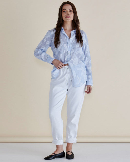 Betty Basics Lace Stripe Shirt (Lace Floral)