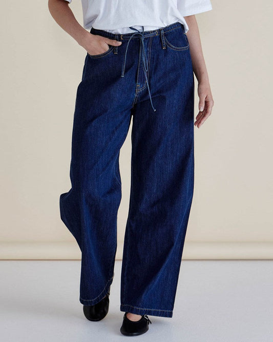 Image of Jeans. Product name - Goldie Jeans Dark Blue in Dark Blue colour by brand - Betty Basics
