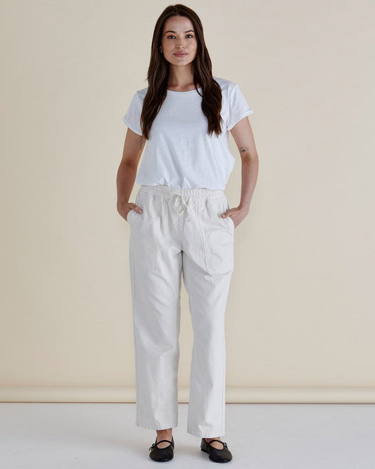 Betty Basics Quinn Cotton Jogger (Dusty White)