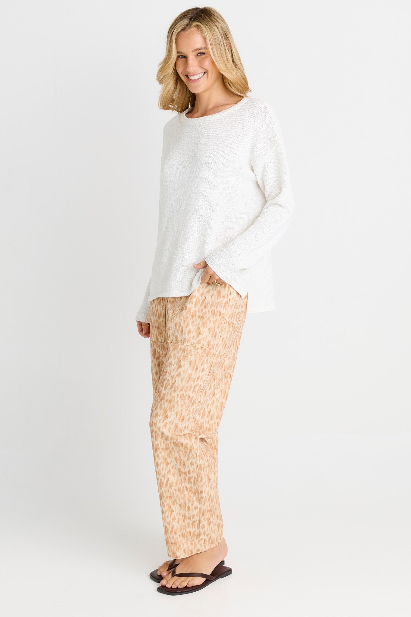 Betty Basics Quinn Cotton Jogger (Ocelot Print)