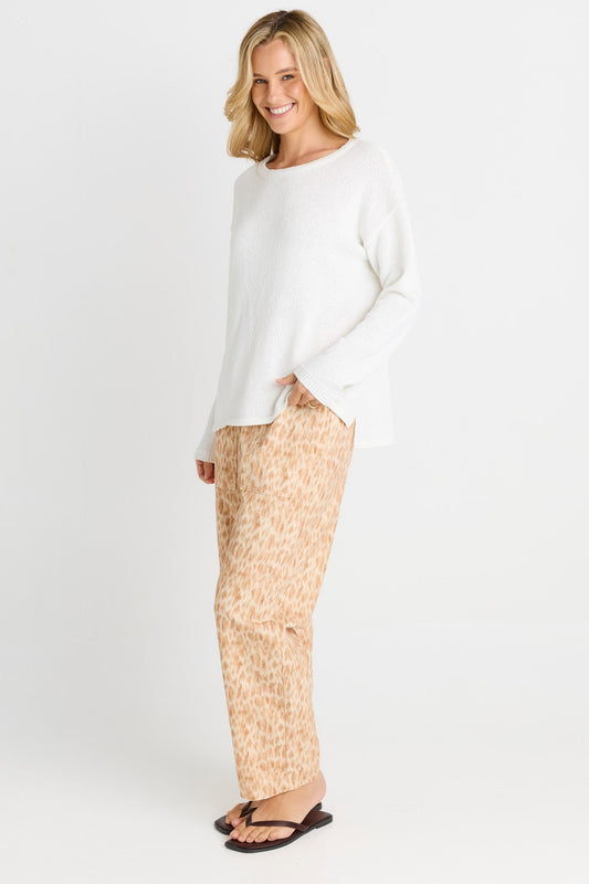 Betty Basics Quinn Cotton Jogger (Ocelot Print)
