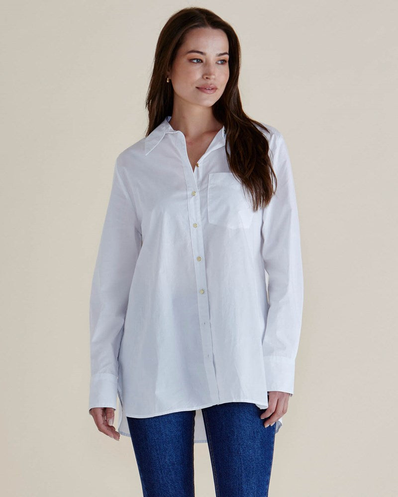 Image of Shirts. Productname: Betty Basics Shellie Poplin Shirt White in White colour by brand - Betty Basics