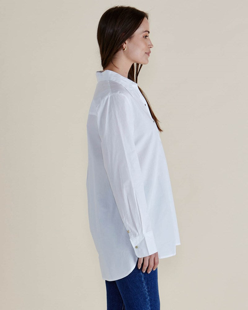 Betty Basics Shellie Poplin Shirt (White)