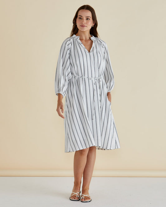 Betty Basics Jenna Dress (Black/White Stripe)