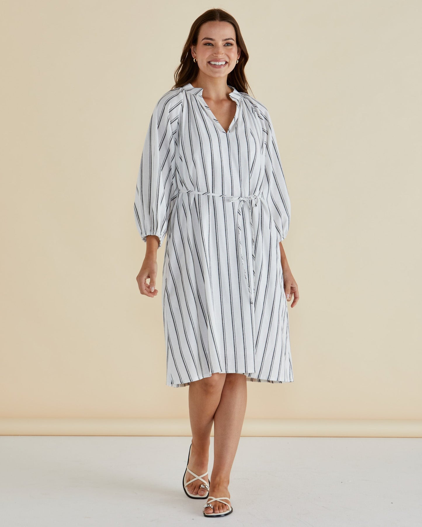 Betty Basics Jenna Dress (Black/White Stripe)