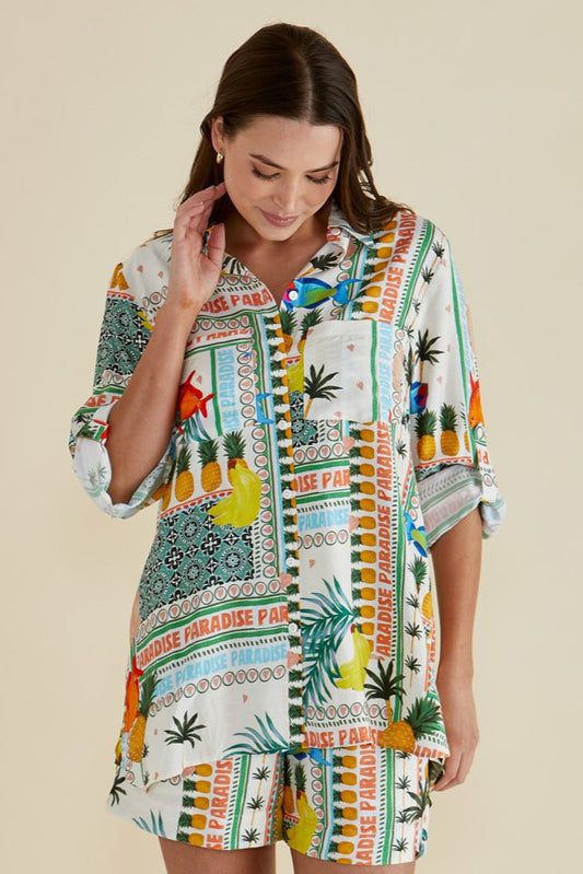 Image of Shirts. Productname: Betty Basics Mills Shirt Paradise Print in Paradise Print colour by brand - Betty Basics