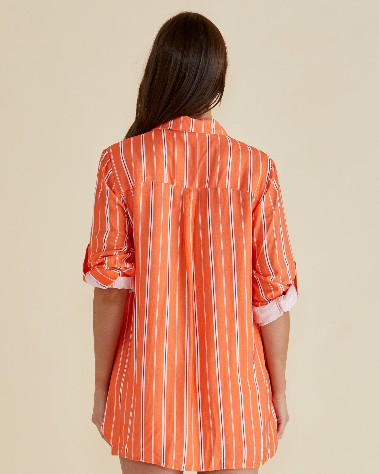 Betty Basics Mills Shirt (Peach Stripe)