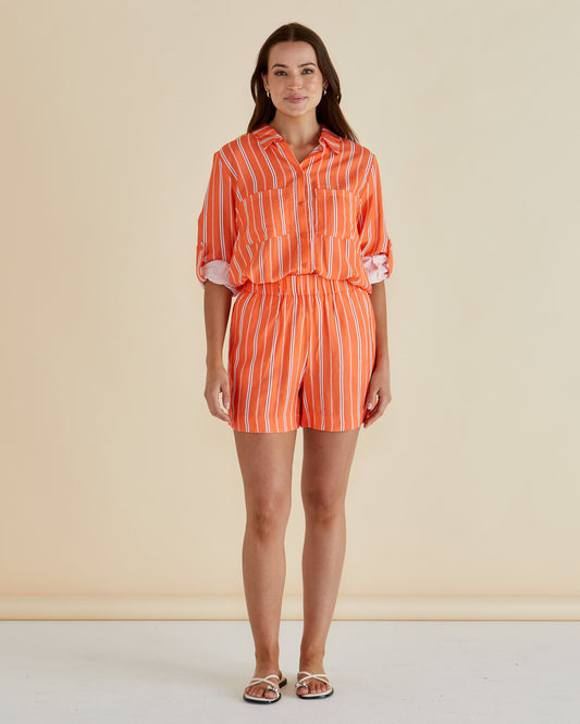 Betty Basics Malta Short (Peach Stripe)