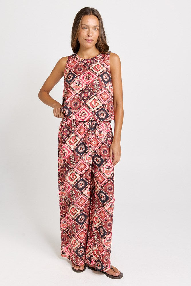 Betty Basics Sable Wide Leg Pant (Coco Print)
