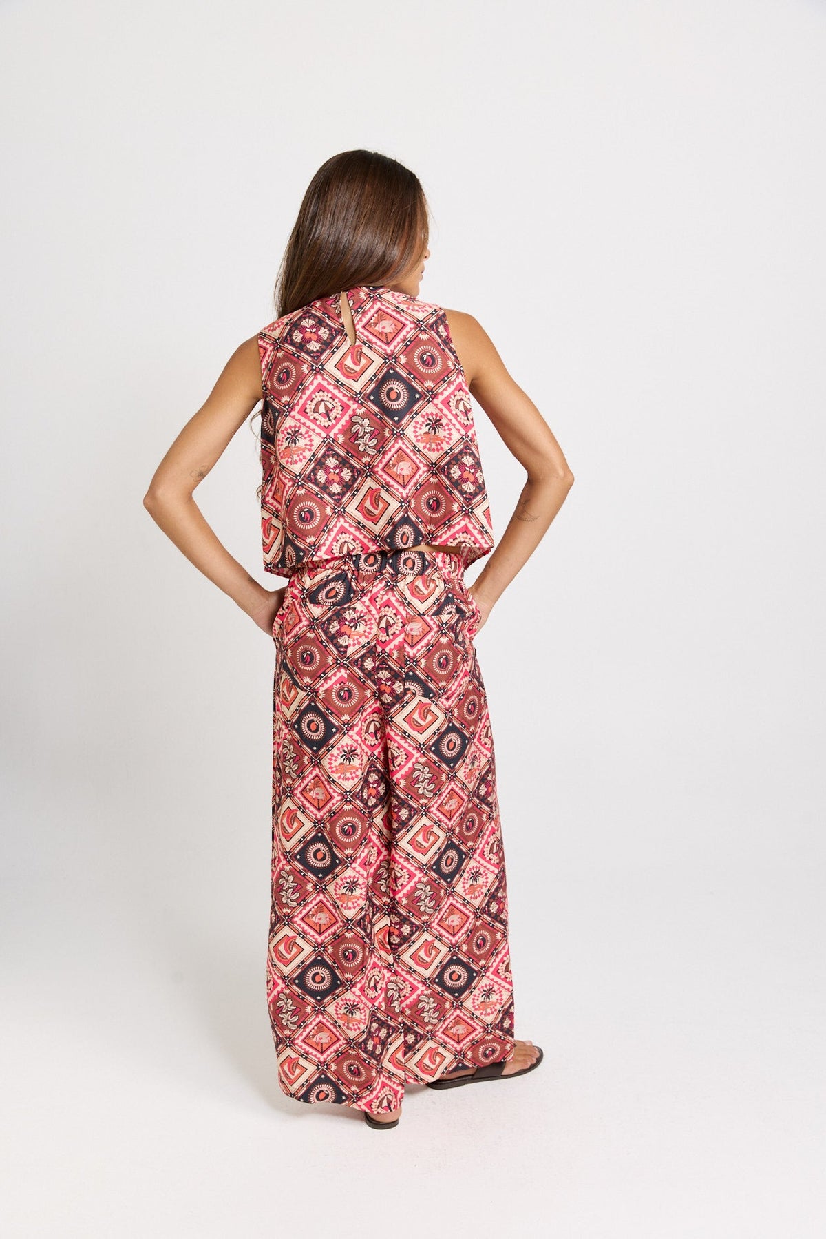 Betty Basics Sable Wide Leg Pant (Coco Print)