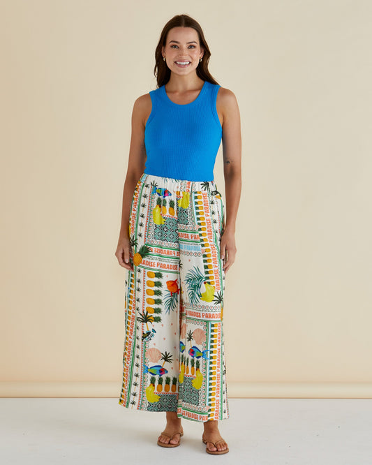 Betty Basics Sable Wide Leg Pant (Paradise Print)